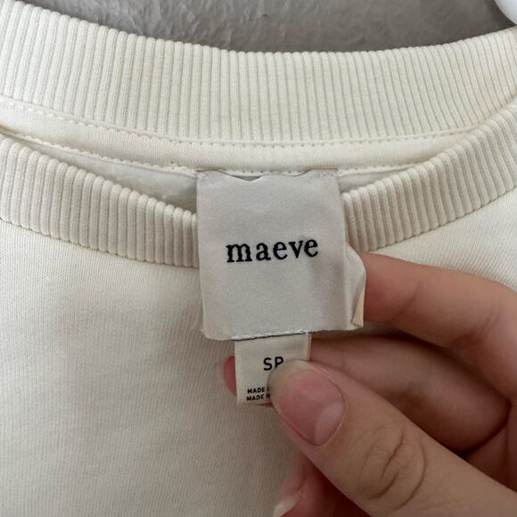 ANTHROPOLOGIE Maeve Puff-Sleeve Pleated-Waist Peplum Top Size Sweatshirt Size SP - Picture 5 of 8